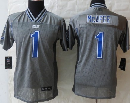 Nike Indianapolis Colts #1 Pat McAfee 2013 Gray Vapor Kids Jersey
