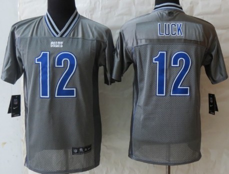 Nike Indianapolis Colts #12 Andrew Luck 2013 Gray Vapor Kids Jersey