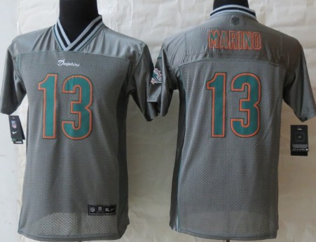 Nike Miami Dolphins #13 Dan Marino 2013 Gray Vapor Kids Jersey