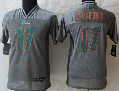 Nike Miami Dolphins #17 Ryan Tannehill 2013 Gray Vapor Kids Jersey
