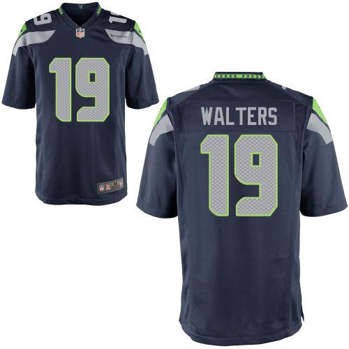 Nike Men Bryan Walters Navy Blue Seahawks Game Jersey