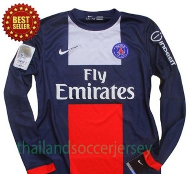 New 2013-14 PARIS SAINT GERMAIN PSG Home LONG SLEEVES Football Shirt Soccer Jersey Can Custom Any Number And Name