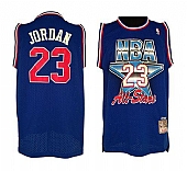 Bulls #23 Michael Jordan Blue 1992 All Star Embroidered NBA Jersey