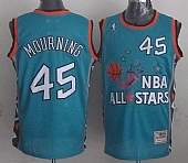 Mitchell And Ness Heat #45 Alonzo Mourning Light Blue 1996 All star Stitched NBA Jersey