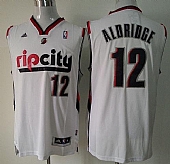 Blazers #12 Lamarcus Aldridge White Throwback Stitched NBA Jersey