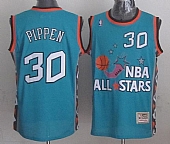 Mitchell And Ness Bulls #30 Scottie Pippen Light Blue 1996 All star Stitched NBA Jersey