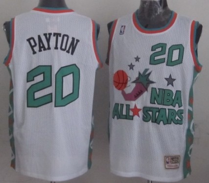 NBA 1996 All-Star #20 Gary Payton White Swingman Throw