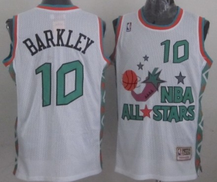 NBA 1996 All-Star #10 Charles Barkley White Swingman T