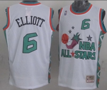 NBA 1996 All-Star #6 Sean Elliott White Swingman Throw