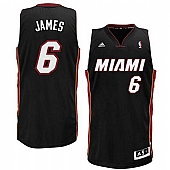 Miami Heat #6 LeBron James Black Revolution 30 (Miami) Stitched NBA Jersey