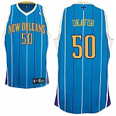 New Orleans Hornets #50 Emeka Okafor Baby Blue Stitched Jerseys