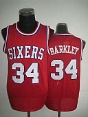 Philadelphia 76ers #34 Charles Barkley Red Throwback Stitched NBA Jersey