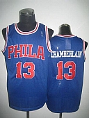 Philadelphia 76ers #13 Wilt Chamberlain Blue Throwback Stitched NBA Jersey