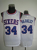 Philadelphia 76ers #34 Charles Barkley White Throwback Stitched NBA Jersey