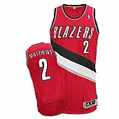 Revolution 30 Blazers #2 Wesley Matthews Red Stitched NBA Jersey