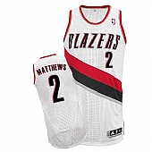 Revolution 30 Blazers #2 Wesley Matthews White Stitched NBA Jersey