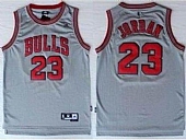 Revolution 30 Chicago Bulls #23 Michael Jordan Grey Stitched NBA Jersey