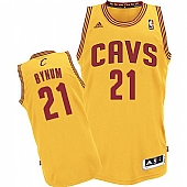 Revolution 30 Cleveland Cavaliers #21 Andrew Bynum Yellow Alternate Stitched NBA Jersey