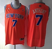 Revolution 30 Knicks #7 Carmelo Anthony Orange Alternate Stitched NBA Jersey