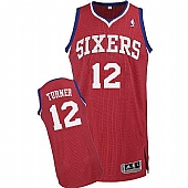 Revolution 30 Philadelphia 76ers #12 Evan Turner Red Stitched NBA Jersey