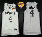 Revolution 30 Spurs #4 Danny Green White Finals Patch Embroidered NBA Jersey