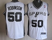 Revolution 30 Spurs #50 David Robinson White Embroidered NBA Jersey