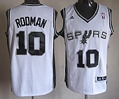 Revolution 30 Spurs #10 Dennis Rodman White Embroidered NBA Jersey