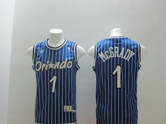 Orlando Magic #1 Tracy McGrady Blue stripe Revolution 30 Swingman Jersey