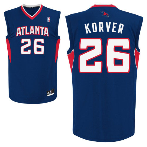 Kyle Korver Authentic In White Adidas NBA Atlanta Hawks #26 Men's Home Blue Jersey