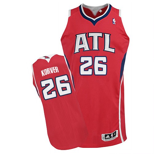 Kyle Korver Authentic In White Adidas NBA Atlanta Hawks #26 Men's Home Red Jersey