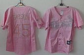 Cardinals #45 Bob Gibson Pink Women's Fashion Stitched Baseball Jersey