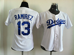 Los Angeles Dodgers #13 Hanley Ramirez White Women jersey