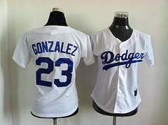 Los Angeles Dodgers #23 Adrian Gonzalez White Women