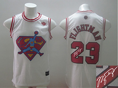 Revolution 30 Chicago Bulls #23 Flightman white Signed Stitched NBA Jersey