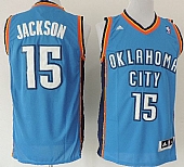 Revolution 30 Thunder #15 Reggie Jackson Blue Stitched NBA Jersey