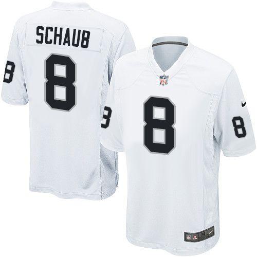 Nike Oakland Raiders #8 Matt Schaub White Men's Stitched NFL Game Jersey