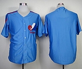 Mitchell And Ness Expos Blank Blue Throwback Stitched Baseball Jersey