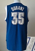 Revolution 30 Autographed Thunder #35 Kevin Durant Blue Alternate Stitched NBA Jersey