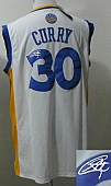 Revolution 30 Autographed Warriors #30 Stephen Curry White Stitched NBA Jersey