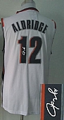 Revolution 30 Autographed Blazers #12 Lamarcus Aldridge White Stitched NBA Jersey