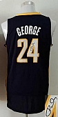 Revolution 30 Autographed Pacers #24 Paul George Navy Blue Stitched NBA Jersey