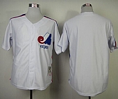 Mitchell And Ness Expos Blank White Throwback Stitched Baseball Jersey