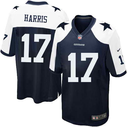 Nike Dallas Cowboys#17 Harris Blue Throwback game jersey