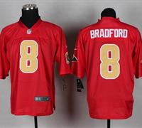 New St.Louis Rams #8 Sam Bradford Red NFL Elite QB Practice Jersey