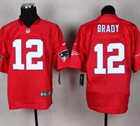 New England Patriots #12 Tom Brady Red NFL Elite QB Practice Jersey