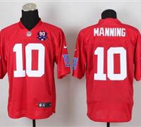 Giants #10 Eli Manning Red With 1925-2014 Season Patch QB Practice Jersey
