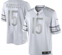 New Chicago Bears #15 Brandon Marshall White Platinum Jersey