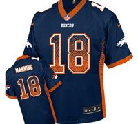 Youth NEW Broncos #18 Peyton Manning Blue NFL Elite Drift Fashion Jersey