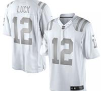 New Indianapolis Colts #12 Andrew Luck White Platinum Jersey
