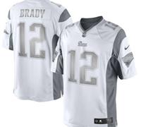 New New England Patriots #12 Tom Brady White Platinum Jersey